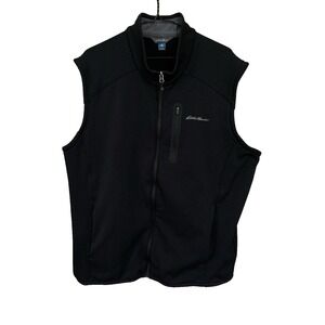 Eddie Bauer First Ascent Black Full Zip Fleece Vest Men's XL Outdoors‎ Adventure